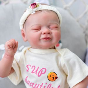 Dolls Bebe Reborn Doll 18 Inches Lifelike premie baby born silicone vinyl doll toys hand-drawing hair 231023