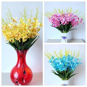 Decorative Flowers 7 Fork Small Orchid High Profile Simulation Flower Artificial Plant Wholesale Home Decoration 3pcs/lot