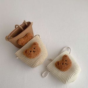 Cute Baby Crossbody Bags for Girls Kids Mini Handbags Straw Summer Messenger Infant Coin Purse Bear Woven Shoulder Bag