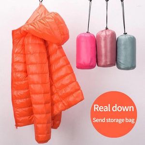 Kvinnor Down Casual Jacka Kvinnor Plus-storlek Lätt vikt Solid färg Kort huva stand-up krage Varma kläder Femme Coat