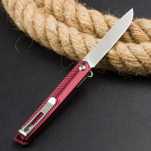 Nuovo CK820 Coltello pieghevole Flipper 8Cr13Mov Lama satinata Drop Point Manico in lega di alluminio Escursione di campeggio esterna Coltelli tascabili EDC con scatola al minuto