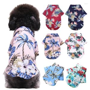 Dog Apparel Hawaiian Beach Style T-Shirts Thin Breathable Summer Clothes For Small Dogs Puppy Pet Cat Vest Pomeranian Pets Outfits