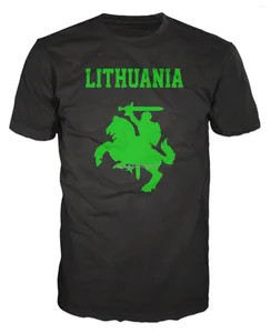 Erkek Tişörtleri Yaz Fashio Litvanya Arması Lietuva Vytis T-Shirt Pamuk Kaliteli Basılı Estetik Giyim Tişört