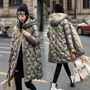 Mulheres para baixo parkas inverno moda longo algodão acolchoado casaco feminino casual com capuz jaqueta feminina 231023