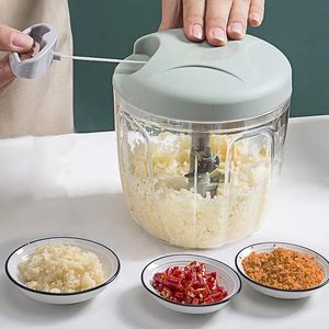 Fruktgrönsaksverktyg 500900 ml manuell kött mincer vitlök hackare rotera press kross lök lök kök matlagning tillbehör 231023