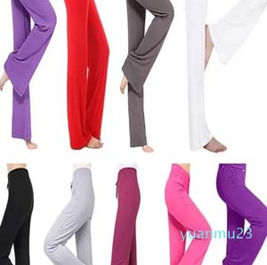 Mulheres yoga calça cordão verão ps tamanho esportes activewear elástico calças soltas umidade wicking leve roxo yeow vermelho modal alargamento