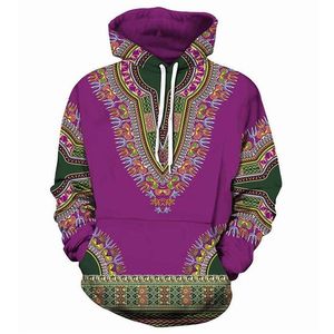 Anpassade hoodies tröjor Mens Purple Hoodie African Traditionell unisex casual sporttröja