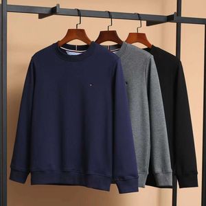 Tommyhilfiger Designer-Jacken sind stilvolle und luxuriöse Herbst-Neuheiten aus reinem Baumwoll-Polar-Fleece, verdickt und warm, lässiger Rundhals-Pullover, lang