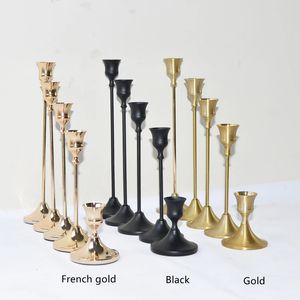 Candle Holders Retro Black Bronze Wedding Party Vintage Metal Candlestick Home Decor Christmas 231023