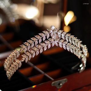 Pinces à cheveux baroques faites à la main en feuille de cristal, double bandeau de luxe, diadèmes de mariée, couronne en strass, diadème de bal, accessoires de mariage