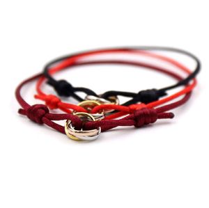 Bangle 316L rostfritt stål Ringsträngarmband Tre ringar Handband Pararmband för kvinnor och män Fashion Jewwelry Brand