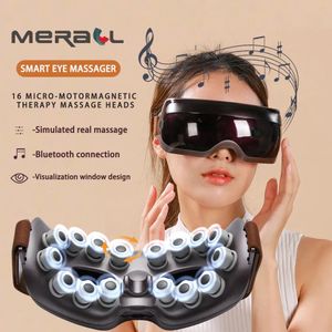 Massager Eye Smart Bluetooth Massage Glass 4D Vibration Care Instrument Acupint Zmniejsz zmęczenie ciemne koło 231023