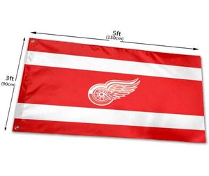 Detroitfans Redwings 3x5 ft American Flag 3x5ft 100d Polyester Outdoor eller inomhusklubb Digital Printing Banner och Flags Wholes2593141