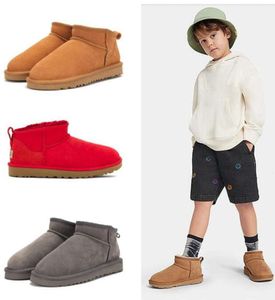 Mini Junge Mädchen Kinder Kinder Schneestiefel Schaffell Plüschfell warm halten mit Kartenstaubbeutel Klein 5281 Knöchel Weiche bequeme Freizeitschuhe Schöne Geschenke59896