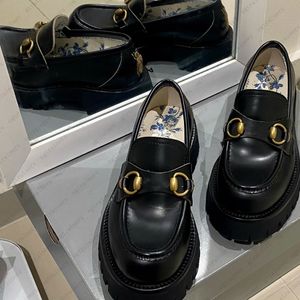 Skor loafers höstkändis med bin liten plattform klänning sko damer hög kvalitet äkta designer läder kvinnor