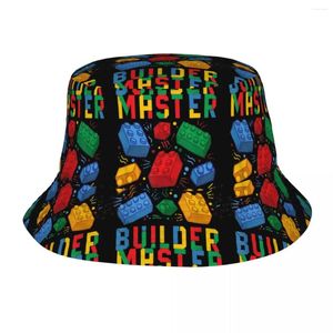 Berets tijolo construtor blocos mestre balde chapéu vocação getaway headwear merch boné de pesca para esporte ao ar livre homens boonie