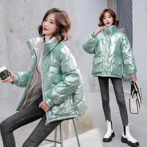 Piumino invernale da donna Parka da donna addensare cappotto caldo giacche con colletto alla coreana elegante cerniera in cotone streetwear