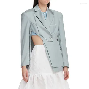 Damenanzüge SuperAen Europäische und amerikanische Mode koreanisches Design unregelmäßige Dekonstruktion Herbst Spleißen Blazer Mantel