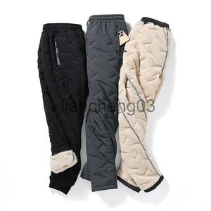 Calças masculinas inverno lambswool quente engrossar sweatpants moda joggers à prova de água calças casuais homens marca plus velo plus size calças j231023