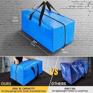 Heavy Duty Extra Large Travel Storage Bags Moving Bag Backpack Straps Strong Handles Storage Totes