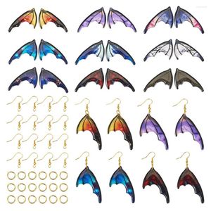 Dangle Earrings 9 Pairs Halloween Resin Butterfly Wing Earring Kit With Hooks Jump Rings For Christmas Party Women Shiny Long Drop Gift