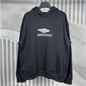 24SS مصمم فاخر Balencaigaity Cotton Paris Classic Hoodie Balencigas Printing Mens and Womens Coil Sweater Sweat Hoody 2023