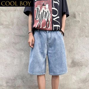 Shorts masculinos e menino plus size 3xl baggy homens vintage lazer chique para adolescentes all-match mens calças curtas branqueadas high street bf