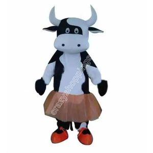 Costume da mascotte per ragazza mucca da latte ad alte prestazioni Abiti da personaggio dei cartoni animati di alta qualità Abiti da carnevale di Natale Abiti da festa per adulti per feste di compleanno