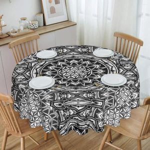 Table Cloth Sacred Geometry Mandala Tablecloth Round Waterproof Flower Of Life Geometric Cover For Kitchen 60 Inches