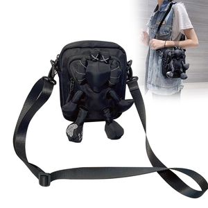 Trendy Small Bag Waterproof Nylon Crossbody Bag 3D Doll Bag Versatile Fashion One Shoulder Bag Commuter Bag