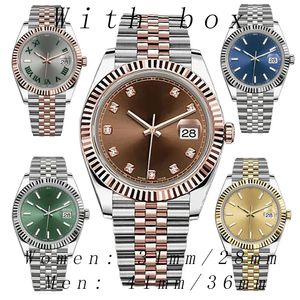 Luxury Men's Automatic Mechanical Watch 36/41mm 904L All rostfritt stål Watch Women's 28/31 Quartz Battery Super Bright Sapphire Waterproof Watch Montre de Luxe AAA