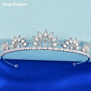 Grampos de cabelo Chegada Cubic Zirconia Crown Party Jóias Branco Cor de Ouro Casamento Noiva Acessórios CZC-2023