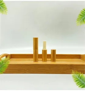 Aufbewahrungsflaschen 1 Stück 4 ml Natürlicher Bambus DIY Lippenstift Leere Lippentube Kosmetikbehälter Reiseflasche