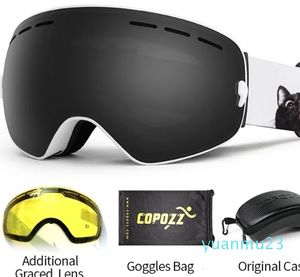 Ski Goggles Ski Goggles with Case Yellow Lens Anti-fog Spherical Ski Glasses Skiing Men Women Snow Goggles Lens Box Set