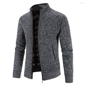 Suéteres masculinos homens grossos casaco elegante malha cardigan jaquetas para outono inverno quente macio elegante outerwear com colarinho