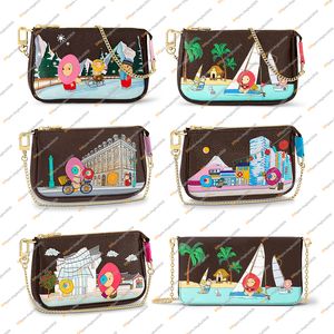 Ladies Fashion Casual Designer Luxury 2023 New Christmas Mini Pochette Accessoires Felicie Wallet Chain Bag Coin Purse Nyckelpåse M82627 M82623 M82841 Toppkvalitet