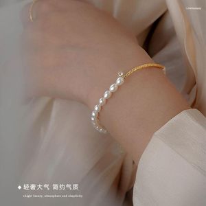 Anklets 925 Silver Tiny Natural Pearl Bracelet Handmade Jewelry Boho Charms Bracelets Vintage For Women Temperament Light Luxur