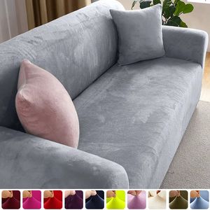 Chair Covers Elastic Velvet Sofa for Living Room Allinclusive Plush Couch Stretch Modern Armchair For Home 1234 Seat 231023