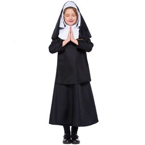 Костюм на Хэллоуин женский дизайнер Косплей Костюм Цветные костюмы Хэллоуин детские черные монахини Косплей драматические костюмы для девочек
