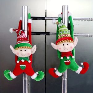 1PCクリスマスの装飾、かわいい人形のぬいぐるみペンダント、クリスマスツリーハンギングオーナメント、グリーン/レッドエルフペンダント、メリークリスマス新年おもちゃ