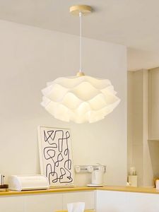 Flor cremosa lâmpadas pingente moderno romântico pendurado luzes pingente luminária cozinha sala de jantar quarto decoração para casa lustres lamparas luminaria droplight