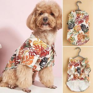 Camicia per abbigliamento per cani Fornitura estiva Foglia di palma Design elegante e confortevole con bottoni Comodo da indossare Traspirante a due gambe