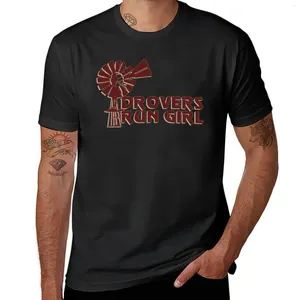 Polos masculinos Drovers Run Girl T-Shirt Gráficos Camiseta Blusa Camisetas Para Homens Gráfico