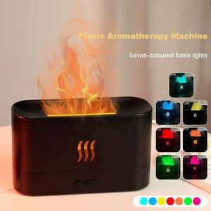 Essentialoljor Diffusorer Flame Arom Diffuser Air Firidifier LED Colorful Fire Flameultrasonic Cool Mist Maker Aromatherapy Oil 231023