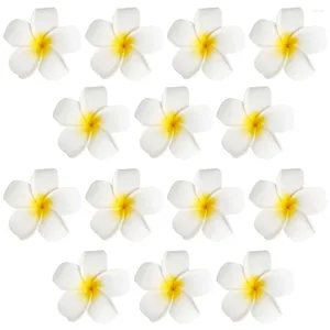 Flores decorativas 24 peças acessórios de estilo de cabelo pino luau flor clipe toppers clipes chapéu havaiano plumeria feminino