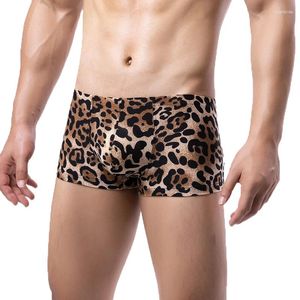 Underpants Men Underwear Boxer Shorts Leopard Printed Penis Pouch Slip Homme Seamless Boxershorts Calzoncillos Hombre Trunks