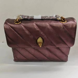 Kurt Geiger London 26cm Women Handbags Fashion Real Leather Wine Red Golden Chains Bag Designer Girls Bag Burgundy Shopping Flap Bag Clutch Totes