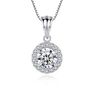 Moissanite Pendant Necklace Jewelry European Fashion Women S925 Silver 3A Zircon Box Chain Halsband Sexig krage Kedja Kvinnors bröllopsfest Valentine's Day Gift SPC