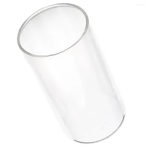 Castiçais de vidro copo claro titular cilindro castiçais lâmpada sombra para pilar velas capa jar