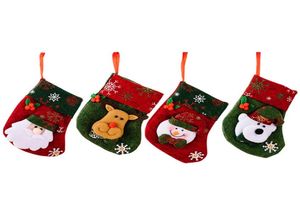 Mini Christmas Stockings Xmas Tree Ornaments Decorations Santa Claus Snowman Reindeer Presentkort Silverware Holders XBJK22099457001